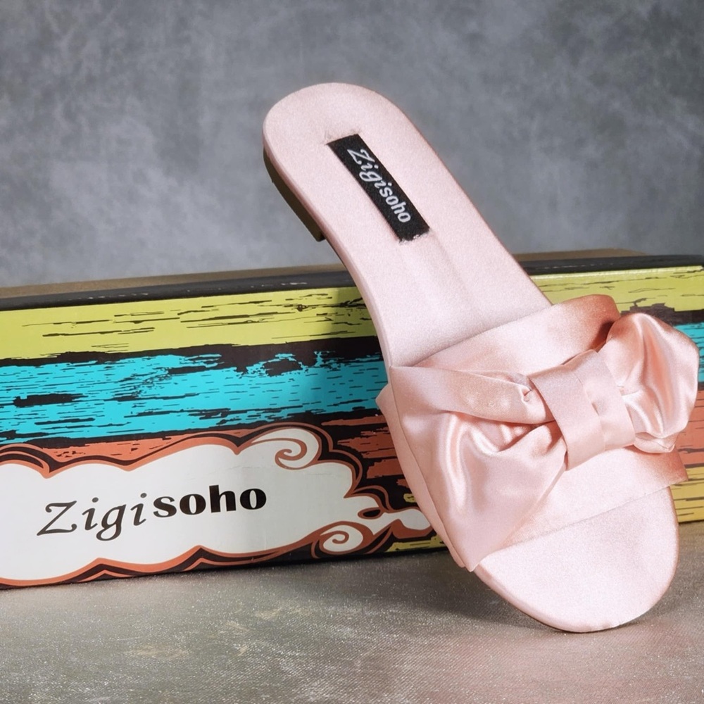 NWT •	ZIGI SOHO •	VALIANT SATIN SLIDE DRESS FLAT SANDALS - 7